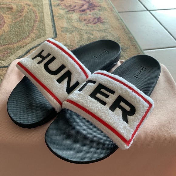 Hunter Women Terry Towelling Logo Adjustable Slide - Picture 9 of 10